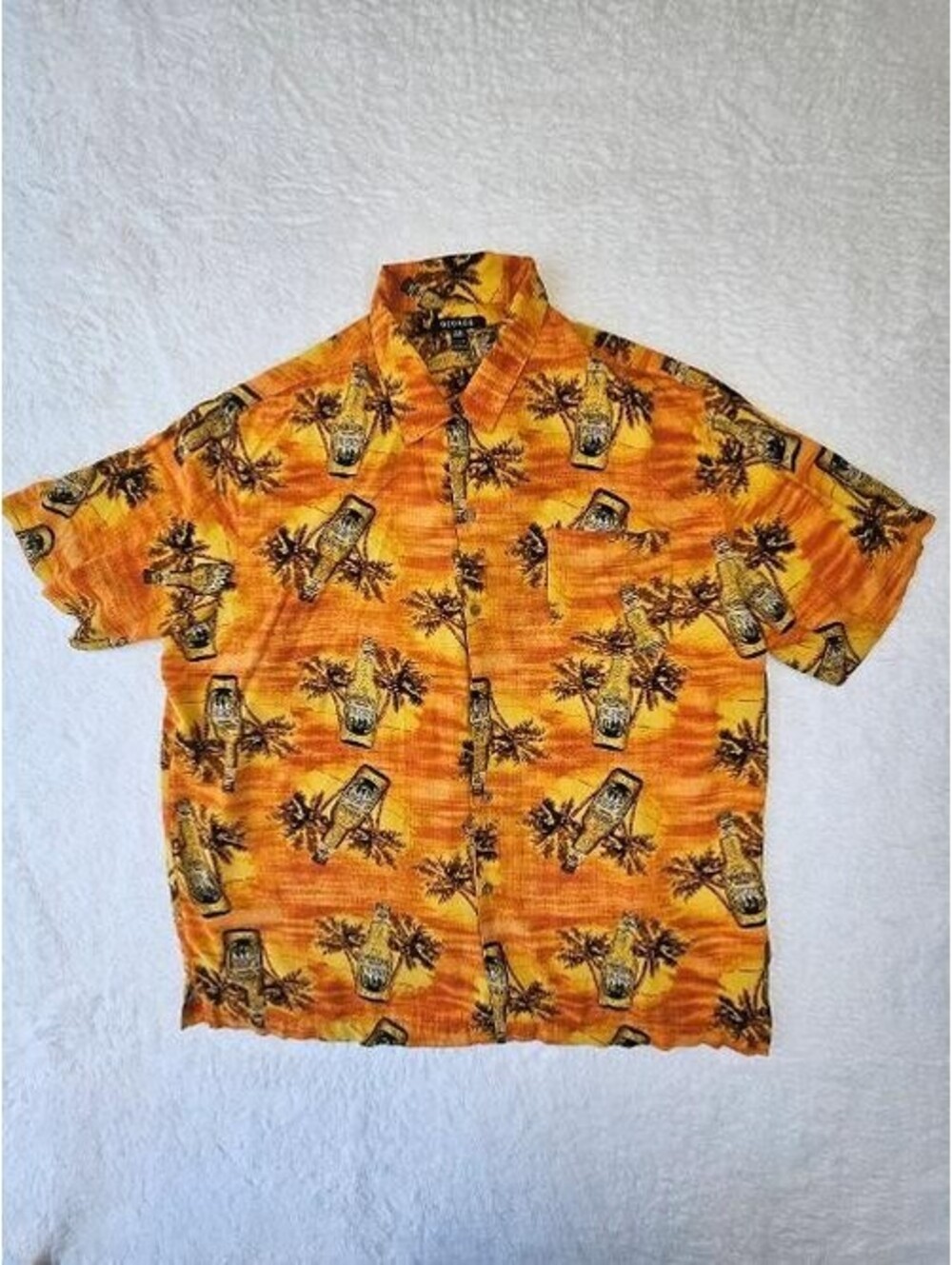 GEORGE XL short-sleeve orange Hawaiian shirt